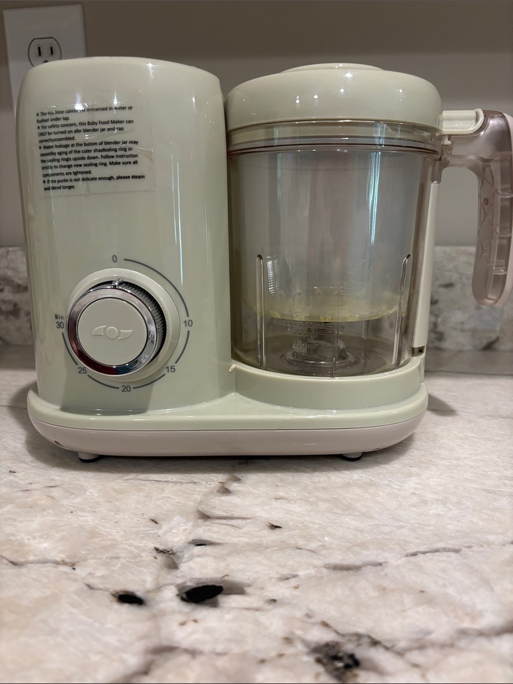 Green baby Electric Food Steamer & Blender - Compact Home Kitchen Appliance